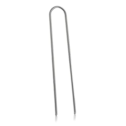 GardenMate 100-Pack Anti-Rust 8 Inch 9 Gauge Heavy-Duty U-Shaped Garden Securing Stakes/Spikes/Pins/Pegs - Hot Dipped Galvanized Sod Staples for Anchoring Landscape Fabric - style: 8" 9 gauge galv round top