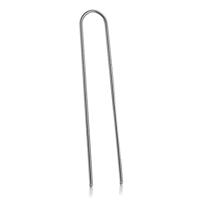 GardenMate 100-Pack Anti-Rust 8 Inch 9 Gauge Heavy-Duty U-Shaped Garden Securing Stakes/Spikes/Pins/Pegs - Hot Dipped Galvanized Sod Staples for Anchoring Landscape Fabric - style: 8" 9 gauge galv round top