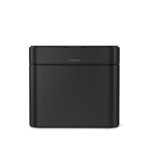 simplehuman Compost Caddy, 4L / 1.1 Gallon Countertop Kitchen Compost Bin with Magnetic Dock for Trash Can, Soft-Seal Lid, Removable Inner Bucket, Matte Black Steel - color: Matte Black