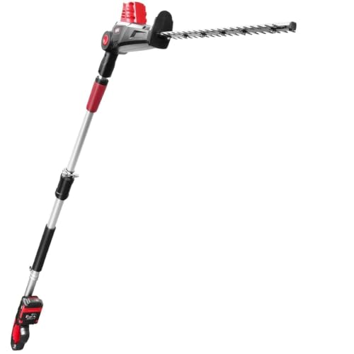 Cordless Hedge Trimmer and Bush Cutter with Extension Pole for Trimming