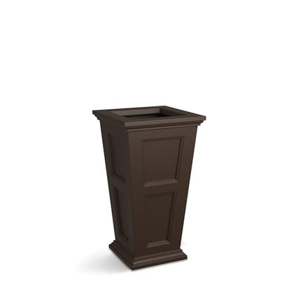 Mayne Fairfield 28in Self-Watering Tall Square Planter, Espresso - color: Espresso