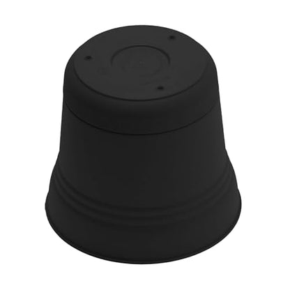 Bloem SP0700 Saturn Planter with Saucer, 7", Black - color: Black, size: 7"