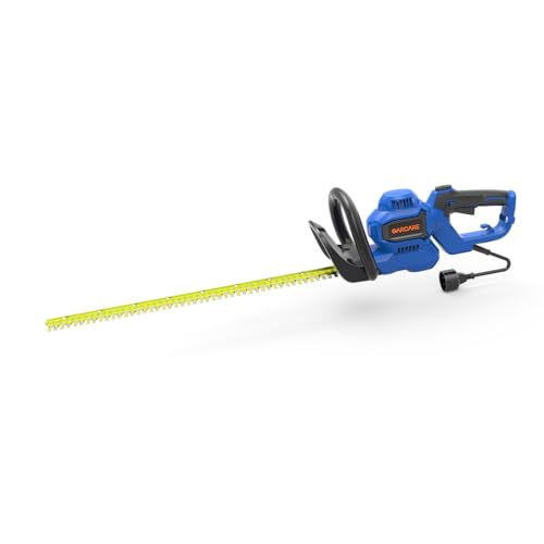 GARCARE 4.5A Corded Hedge Trimmer – 24" Dual Action Blades, Rotary Handle
