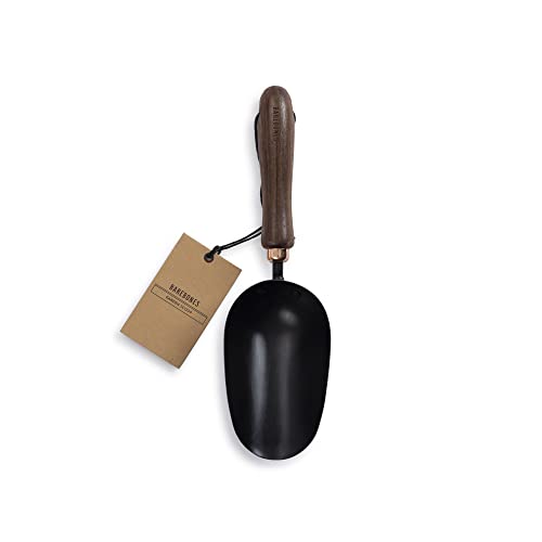 Barebones Garden Scoop - Garden Spoon - Stainless Steel Small Hand Shovel for Transplanting, Digging, and Planting - Great Home Gardening Hand Tools (Walnut/Black) - color: Walnut/Black, size: Garden Scoop