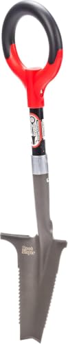 Root Slayer 22411 Mini Digger Garden Shovel, Serrated Blade, Red - color: Red, size: Small