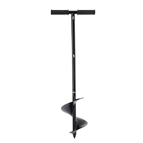 Manual Garden Hole Digging Drill Bit,Hand Drill Auger Post Hole Digger for Planting,Tree,Flowers,Spiral Drill Planter for Bulb,Umbrella,Fence Posts-7"x 33"