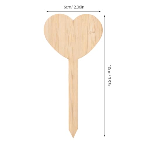 20Pcs Wooden Heart Plant Labels for Garden Marking Tags