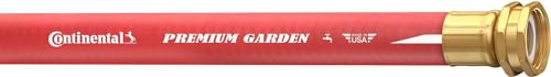 Continental Premium Garden Red Heavy Duty Hot Water Garden Hose, 5/8in Inside Diameter x 100ft Length, Male x Female Garden Hose Thread - color: Red, size: 100ft