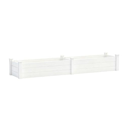 Kozyard 98.9" L x 18.4" W Raised Garden Bed Kit, Outdoor Planter Box - color: White