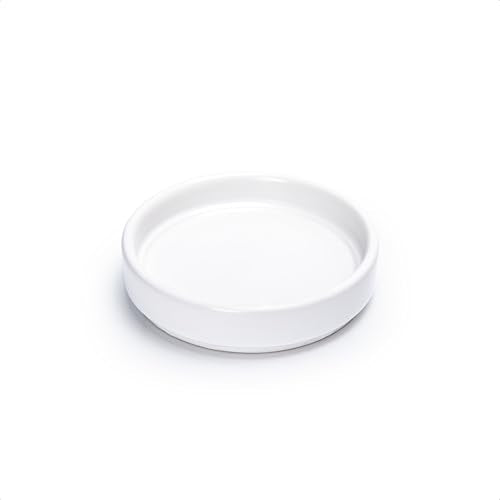 D'vine Dev Modern Round 3.7 Inch Ceramic Plant Pot Saucer, Planter Pot Drainage Tray for Indoor Plants, Matte White, 97-T-A-1 - color: White, size: 3.7" (1 Pack)