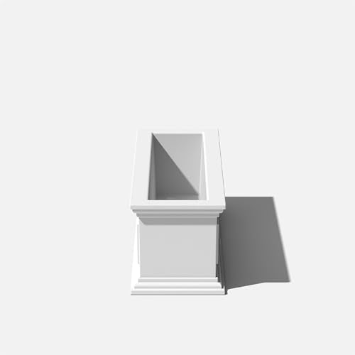 Veradek Brixton Series Window Box Planter - Rectangular Outdoor Planter - color: White, size: 11"H x 11"W x 36"L - 2 Pack