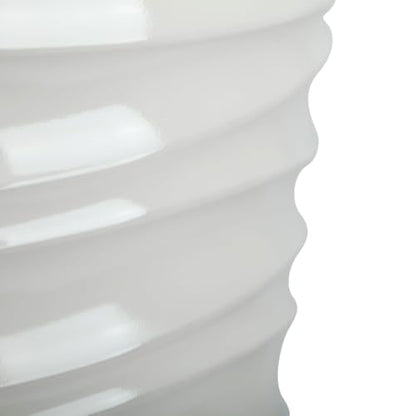 White Round Plastic Planter 16x16x18 Inches, Tall Sturdy Flower Pot for Patio and Garden, Fade and Weather Resistant, Lightweight Design with Drainage