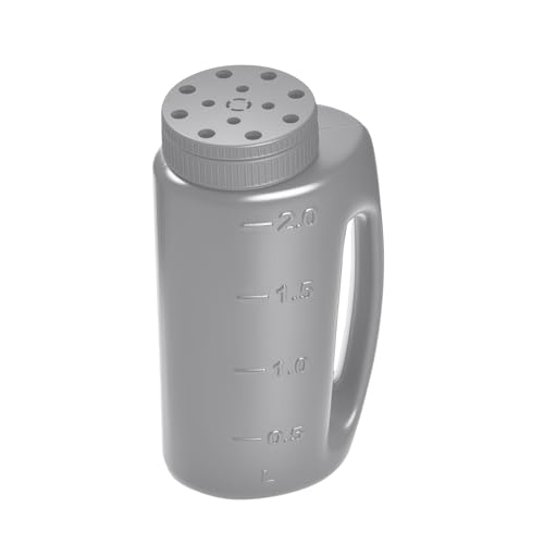 ZXJ Handheld Seed Shaker – Hand Spreader - 90oz Capacity Multi-Purpose Spreader for Fertilizer, Grass Seed, Ice Melt & Lawn Care - Grey - color: Gray
