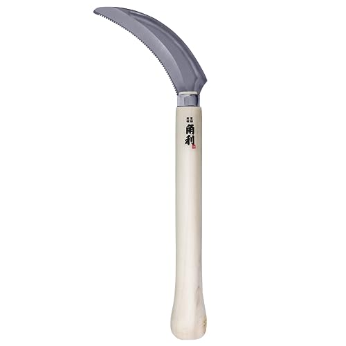 KAKURI Japanese Harvesting Sickle Garden Tool 4.7" [Triple Edged Blade] Made in Japan, Garden Harvest Sickle for Soft Vegetables, Razor Sharp Japanese Stainless Steel Blade - color: Harvesting (Natural)