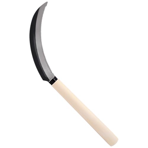 Zenport K205 Harvest Knife/Weeding Sickle with Wood Handle, 6.5-Inch Serrated Steel Blade