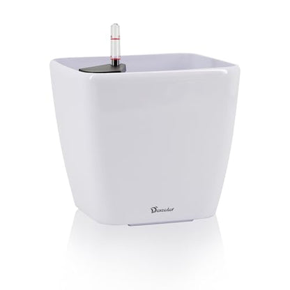 Dexceder 9x8 Self Watering Planter (White High Gloss) - color: Ceramic White, size: 9x8