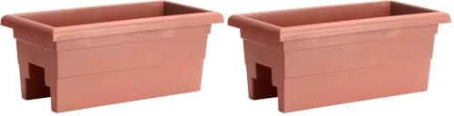 Root & Vessel Countryside Railing Planter Box, 24 Inch, Terra (Pack of 2) - color: Terra, size: 24 Inch (Pack of 2)