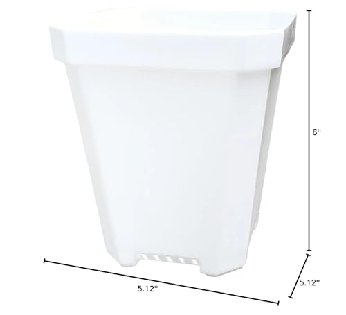Bootstrap Farmer 16 pc White Heavy Duty Square 5 in Nursery Pots for Seed Starting Flowers Germination with Drainage Holes - color: White, size: Pots Only