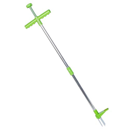 Weed Puller Tool, Stand-Up Weed Remover 3 Claws Aluminum Grass Manual Weeder 38.98in Long Handle with Foot Pedal, Quick-Release Weed for Easy Weeding
