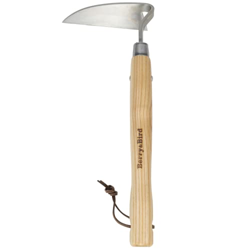 Garden Hand Hoe, Stainless Steel Gardening Sickle Weeder Tool - size: 14.57'' Japanese Weeder