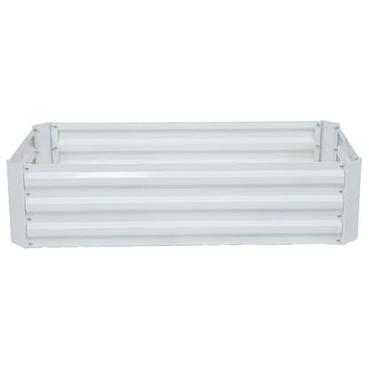Sunnydaze Rectangle Galvanized Raised Garden Bed for Vegetables & Flowers - color: Ivory White