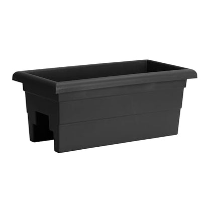 Root & Vessel Countryside Railing Planter Box, 24 Inch, Black - color: Black, size: 24 Inch