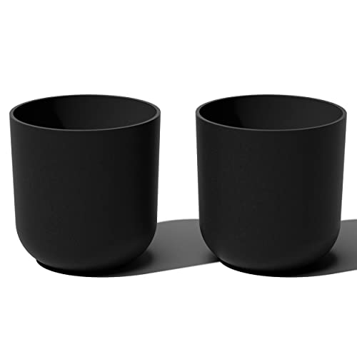 Veradek Mason Series Lima Planter - Large Round Outdoor Planter - color: Black, size: 15 inches - 2 Pack