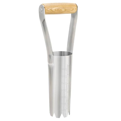 6 Inch Grass Plug Planter, Pro Plugger with Depth Marker & Sharp Teeth - size: 6-inch Bulb Planter