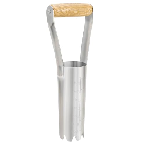 6 Inch Grass Plug Planter, Pro Plugger with Depth Marker & Sharp Teeth - size: 6-inch Bulb Planter