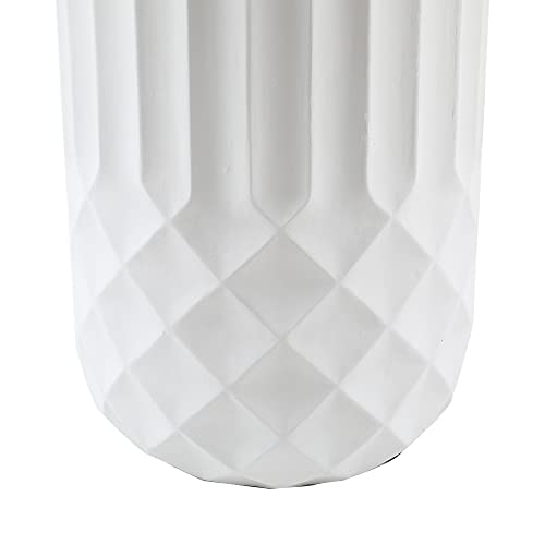LuxenHome Planter for Outdoor Indoor Plants 25" H White Tall MgO Plant Pots - color: White 25"