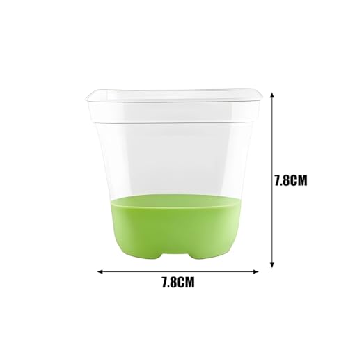 3Pcs Square Plastic Nursery Pots, Clear Plant Pot with Soft Silicone Base for Easy Transplant, Flower Pots with Drainage Holes, Reusable Seedling Pot (7.8x7.8x7.8cm) (7.8x7.8x7.8cm) - color: 3pcs