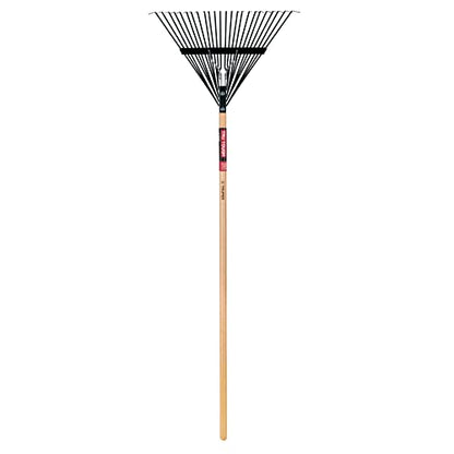 Truper TruPro Steel Leaf Rake, 24-Inch Head, 54-Inch Wood Handle - Garden Rakes Metal Heavy Duty - Yard Rakes - Lawn Rake for Leaves and Grass (Model EMX-24 / 30480)