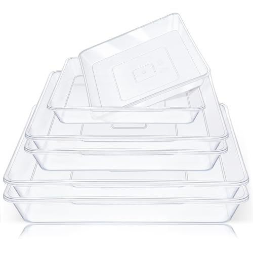 Greaner 6 Packs Square Clear Plant Saucer 6 8 10 Inch, Plastic Flower Plant Pot Saucer, Plant Watering Tray for Planter Pots, Flower Plant Drip Trays for Indoor & Outdoor Plants - color: Clear, size: 6"/8"/10"