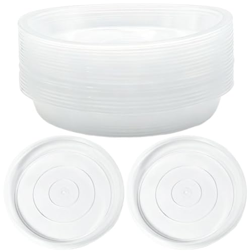 Delphinus 20 Pack Clear Plant Drip Trays, 6 Inch Round