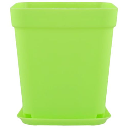 HOIGON 100 Pack 3 Inch Green Square Nursery Pot, Durable Thickened Plastic Nursery Pots with Drain Holes and Saucers, Small Square Planting Containers for Flower Tomatoes Basil - color: Green