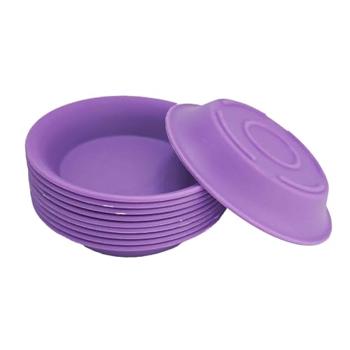 10Pcs 2.76 Inch Plant Saucer Tray, Round Plastic Water Trays for Flower Pots, Drainage Saucers for Succulents & Small Potted Plants, Indoor Outdoor Planter Accessories (Purple) - color: Purple