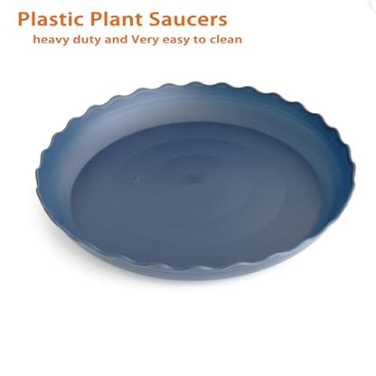 6 Pack Plant Saucer 8 inch, Heavy Duty Plastic Plant Water Tray, Planter Saucers, Flower Pot Tray Water Trays for Plant Pots (Blue) - color: Blue, size: 8" (6 pack)