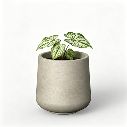 Kante Weathered Concrete Planter 16.5" Dia All-Weather Round Large Pot - color: Weathered Concrete, size: 15.3" D