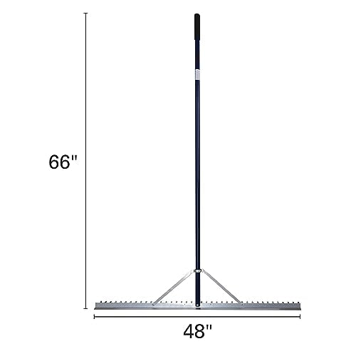 Extreme Max 3005.4236 48" Commercial-Grade Screening Rake for Beach and Lawn Care with 66" Handle - size: 48"