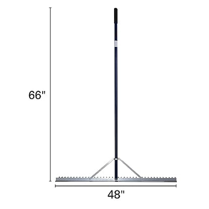 Extreme Max 3005.4236 48" Commercial-Grade Screening Rake for Beach and Lawn Care with 66" Handle - size: 48"