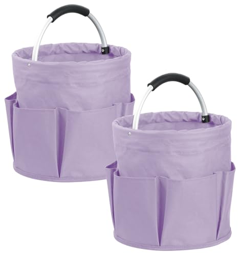 2Pcs 17L Collapsible Cleaning Supplies Caddy with Handle for Travel, Purple - color: Purple, size: 2PCS