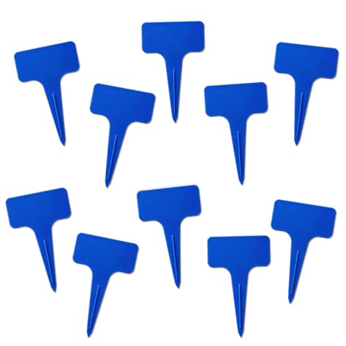 200 Pcs Thick T-Type Plant Labels, 4 Inch Waterproof PP Hard Plastic Garden Markers, Reusable Nursery Tag Stakes for Indoor Outdoor Potted Plants, Seedlings, Flowers, Vegetables & Herbs(Blue) - color: Blue