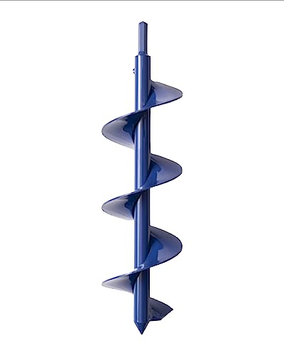 Power Planter DIY Guru Garden Auger- 3"x12" Drill Bit Hole Digger for Post Hole Diggers, Bulb Planter Tool- Auger Drill for Planting- Garden Digging Tool- 3/8" Non-Slip Hex Drive (Blue) - color: Blue
