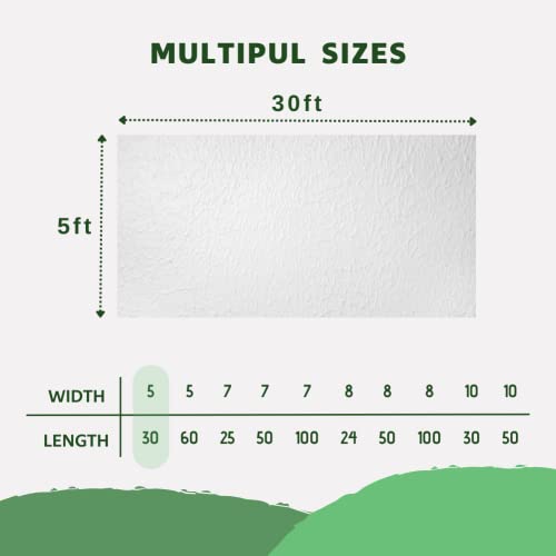 Plant Freeze Protection Cover, 5x30 FT Floating Row Cover - size: 5x30ft