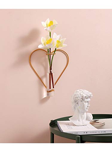 2 Pack IvyMei Luxurious Nordic Gold Wall Vase Metal Frame Glass Tube - color: Gold 2