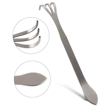 Stainless Steel Plant Pot Rake, 3-Prong Gardening Cultivator, 9.45inches Hand Tool for Bonsai Planters Pots Soil Loosening