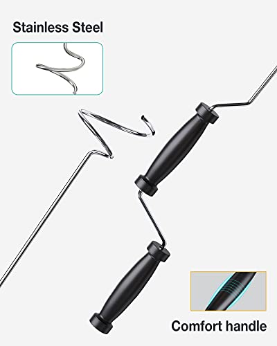 Stainless Steel Compost Aerator Tool - Manual Turner & Mixer for Compost Tumblers and Bins | Faster Decomposition, Rust-Proof - size: Double Handle