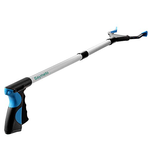 Grabber Reacher Tool, 32" Foldable Picker Upper Grabber, Reaching Tool for Trash Claw Pick Up Stick, Litter Picker, Arm Extension (BLUE1) - color: blue1