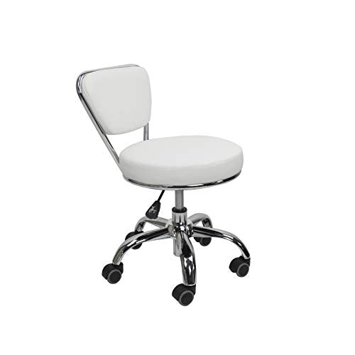 MAYAKOBA Dayton Garage Rolling Seat (White) Pneumatic, Short Stool with Adjustable Height 13"-15", Perfect for Garage Task, Home Cleaning, Bathroom Short Seat, Technician Task - color: White
