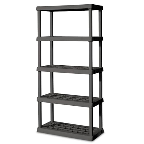 Sterilite 5 Shelf Unit, Heavy-Duty Plastic Utility Storage Rack, 2-Pack - size: 5 Shelf, style: 2 Pack